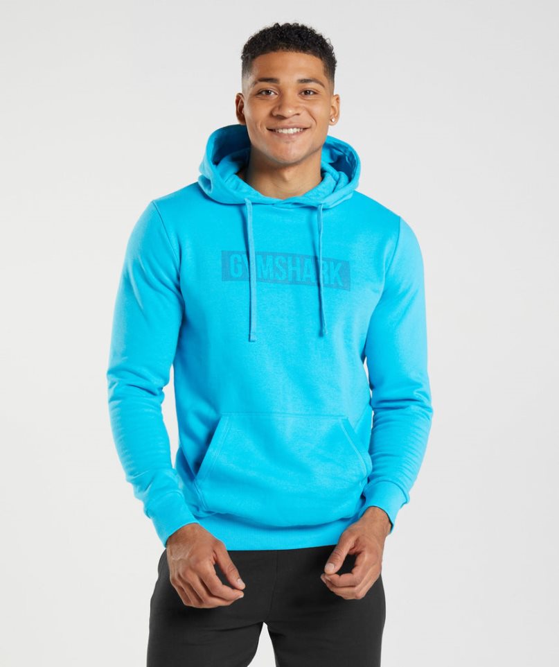 Men\'s Gymshark Block Hoodie Turquoise | CA 36D0AN